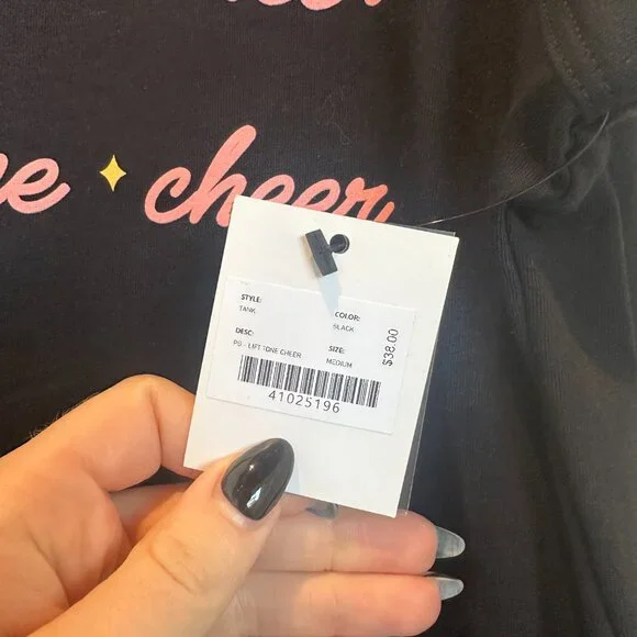 NWT Pure Barre Lift Tone Cheer Tank, Black, Holiday - Picture 5 of 8